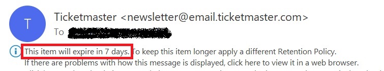 deleted item email